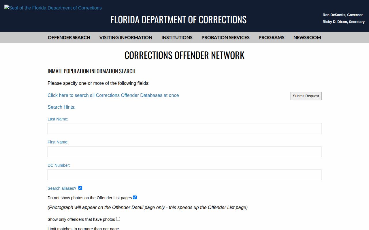 Franklin County projected release date FDC Inmate Population Search