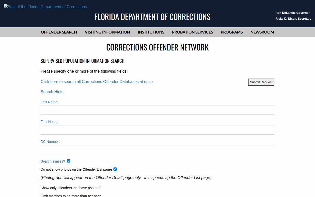 Franklin County parole and probation FDC Supervised Population Search