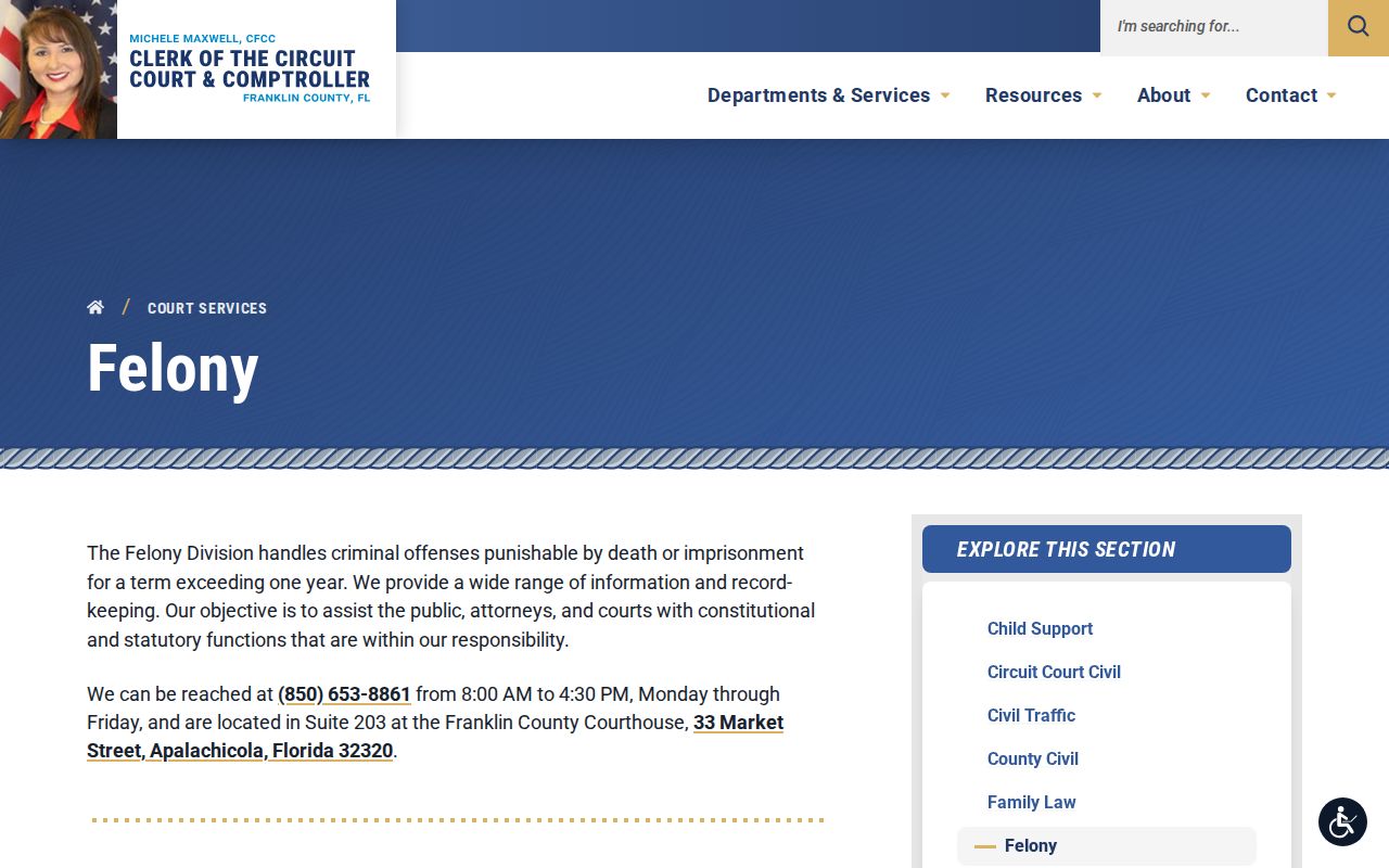 Franklin County released inmate felony record instructions